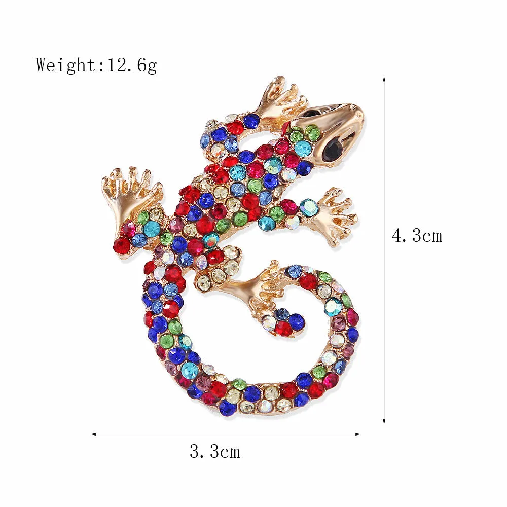 XSB036 - Colorful Lizard Brooch